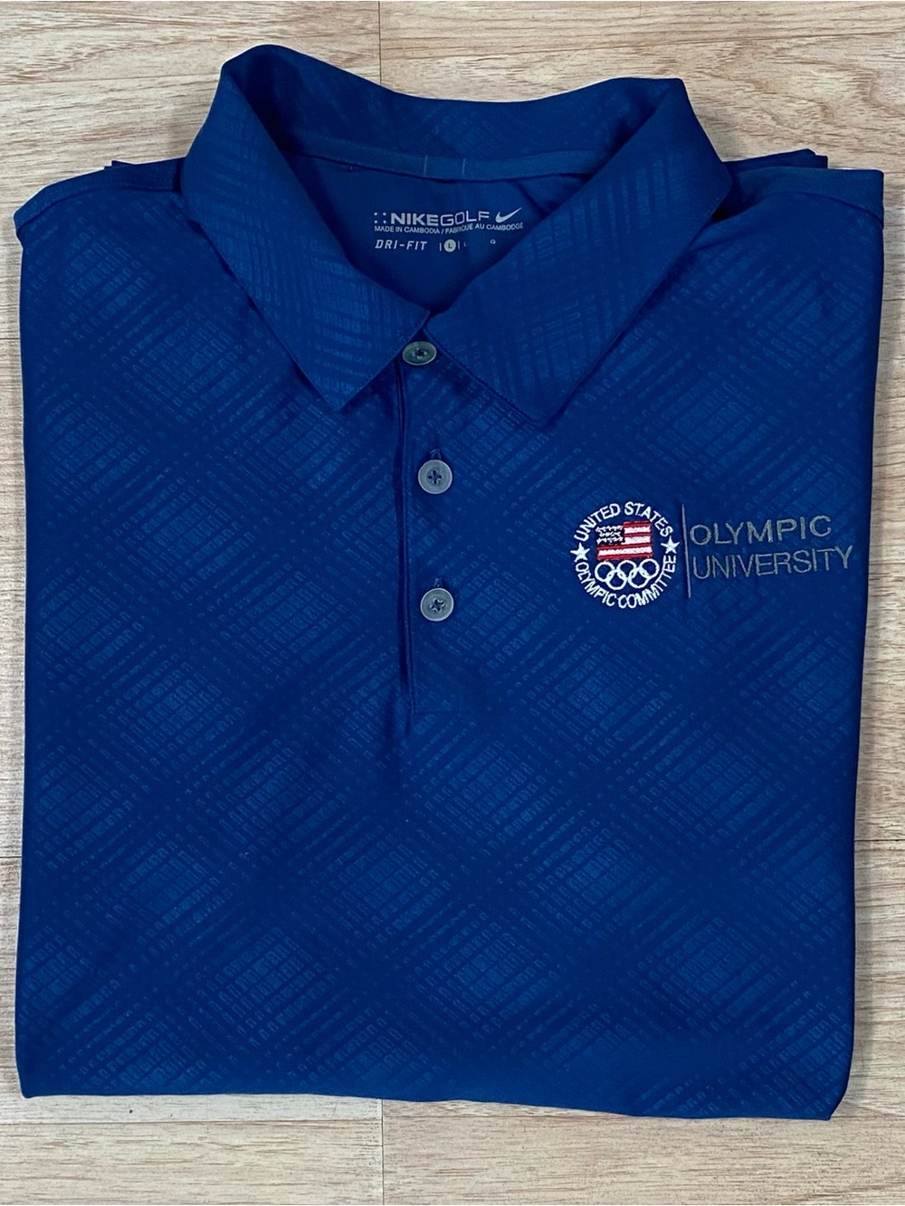 Nike Olympic University Polo Men’s L Blue United States Olympic Committee Shirt